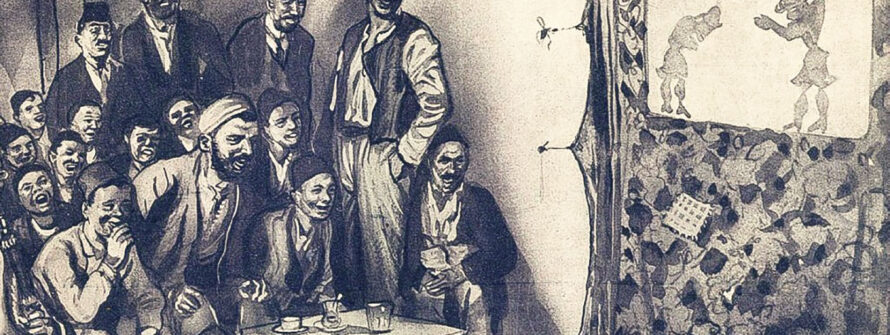 Ressam Münif Fehim’in çizgileriyle Osmanlıların son zamanlarında Karagöz oyunu izleyenler